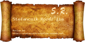 Stefancsik Rozália névjegykártya
